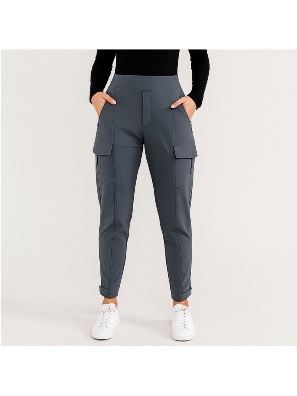 Athleta Endless Cargo Utility Pants Smokey Blue 4 High Rise